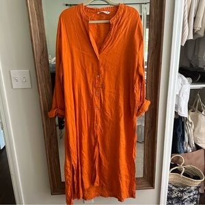 ZARA Orange linen dress